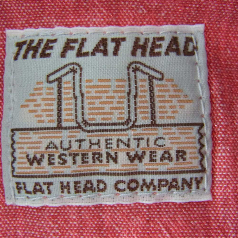 THE FLAT HEAD ザフラットヘッド シャンブレー ウエスタン シャツ レッド系 34【中古】