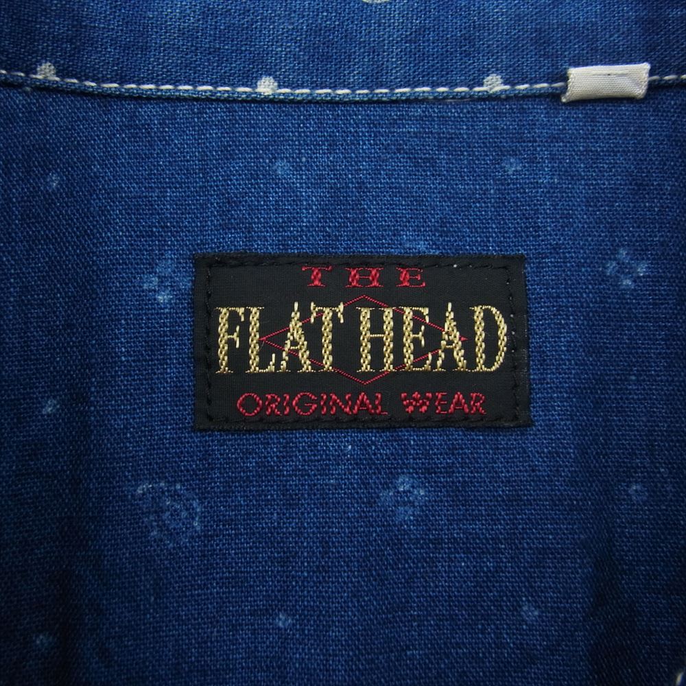 THE FLAT HEAD ザフラットヘッド ペイズリー ウエスタン シャツ インディゴブルー系 34【中古】