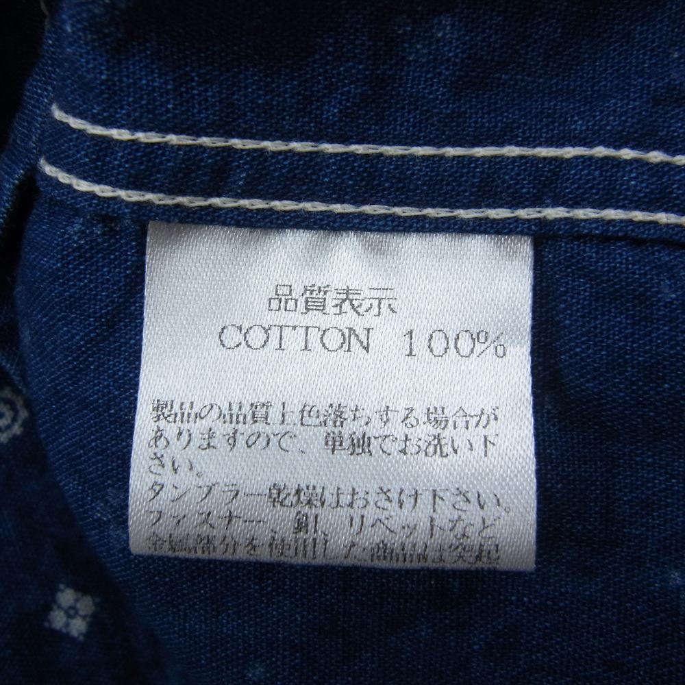 THE FLAT HEAD ザフラットヘッド ペイズリー ウエスタン シャツ インディゴブルー系 34【中古】