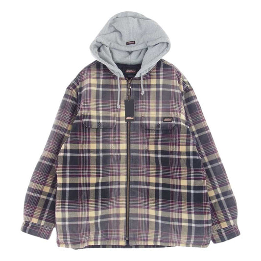 Supreme シュプリーム 23AW × Dickies ディッキーズ Plaid Hooded Zip Up Shirt プレイド フード ジップアップ シャツ パーカー マルチカラー系 L【新古品】【未使用】【中古】