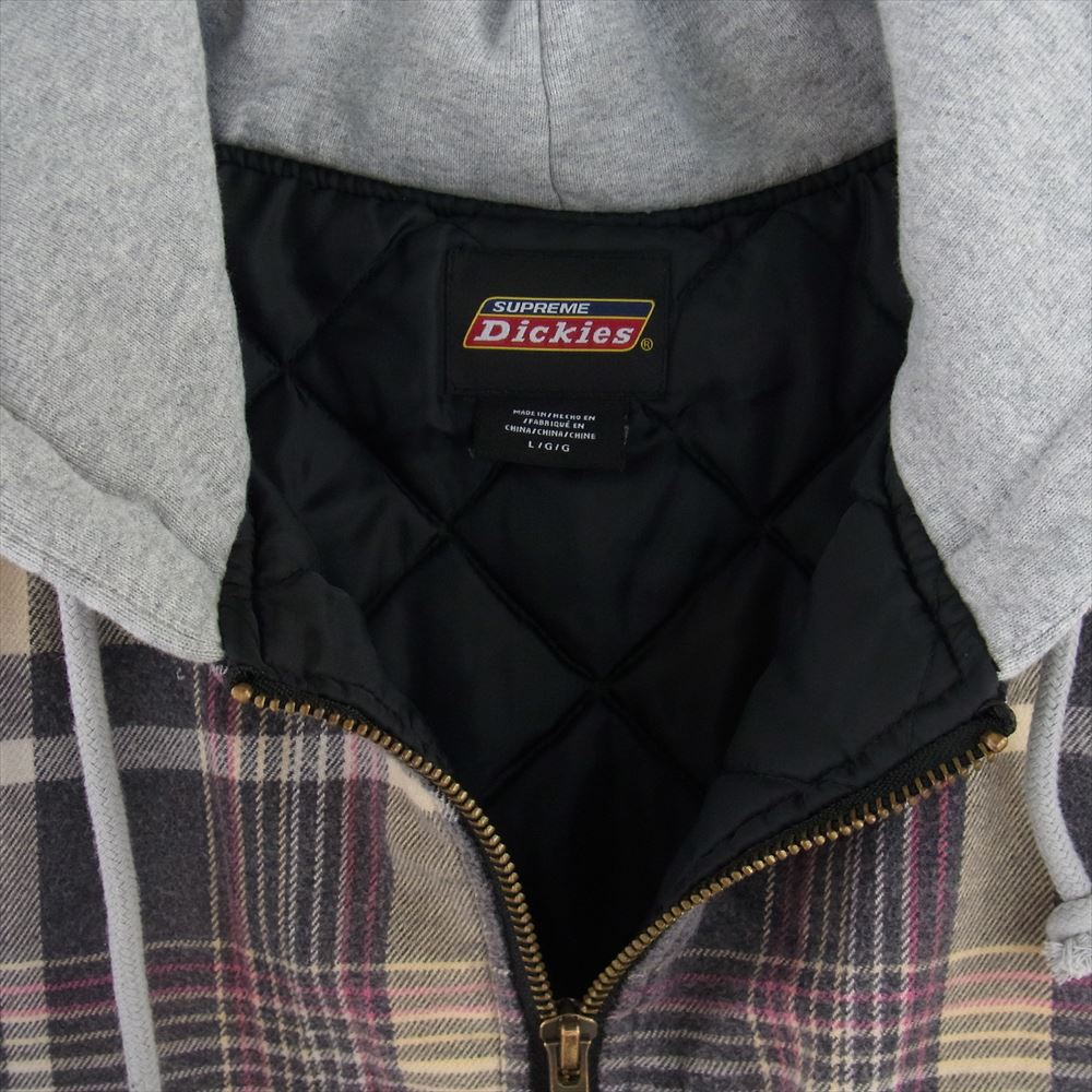 Supreme シュプリーム 23AW × Dickies ディッキーズ Plaid Hooded Zip Up Shirt プレイド フード ジップアップ シャツ パーカー マルチカラー系 L【新古品】【未使用】【中古】