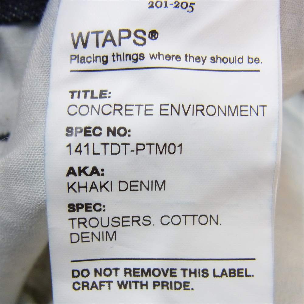 WTAPS ダブルタップス 14SS 141LTDT-PTM01 KHAKI DENIM TROUSERS カーキ デニム トラウザーズ パンツ インディゴブルー系 S【中古】