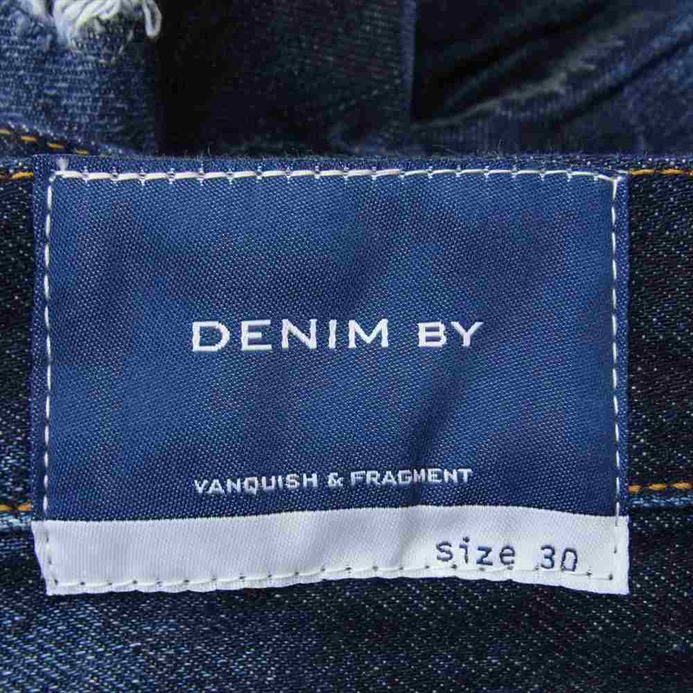 FRAGMENT DESIGN フラグメントデザイン VFP1038 × DENIM BY VANQUISH デニムバイヴァンキッシュ  THREE YEARS WASH WIDE STRAIGHT DENIM PANTS  ウォッシュ ワイド ストレート デニム パンツ インディゴブルー系 30【中古】
