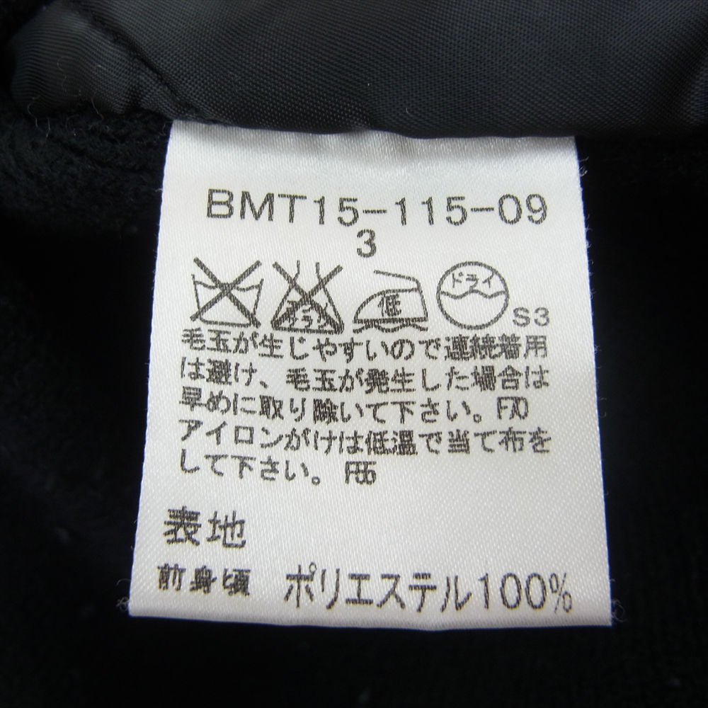 BURBERRY BLACK LABEL バーバリーブラックレーベル BMT15-115-09 ロゴ刺繍 ニット切替 フェイクスエード 中綿 ブルゾン ジャケット ブラック系 3【中古】
