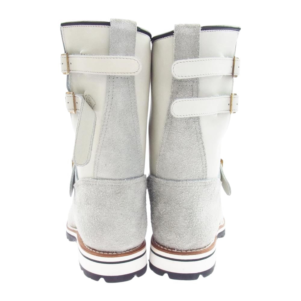 ティーアールフォーサスペンション ダブルストラップ エンジニア ブーツ グレー系 オフホワイト系 8.5【中古】