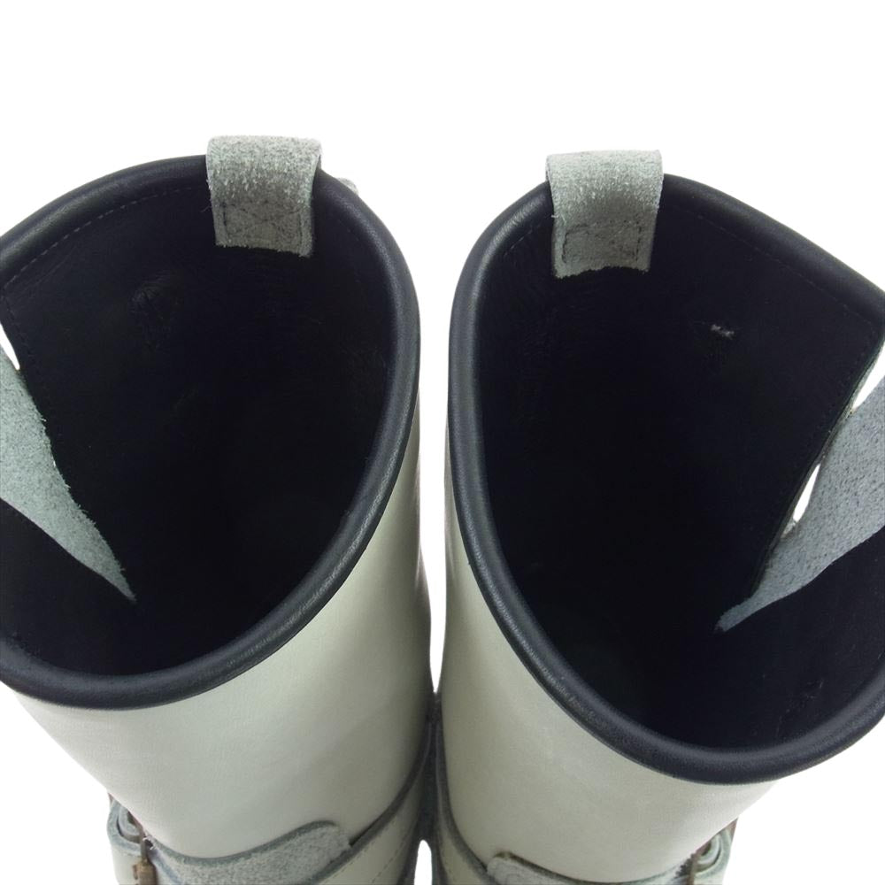 ティーアールフォーサスペンション ダブルストラップ エンジニア ブーツ グレー系 オフホワイト系 8.5【中古】