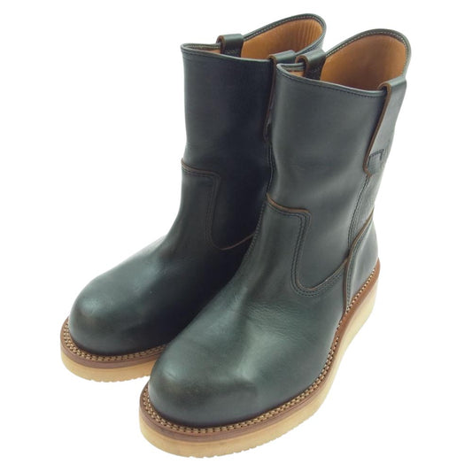 MADE IN GM JAPAN メイドインジーエムジャパン × 福禄寿 ホーウィン社 クロムエクセル レザー ペコス スチールトウ ブーツ ネイビー ダークネイビー系 8.5【中古】