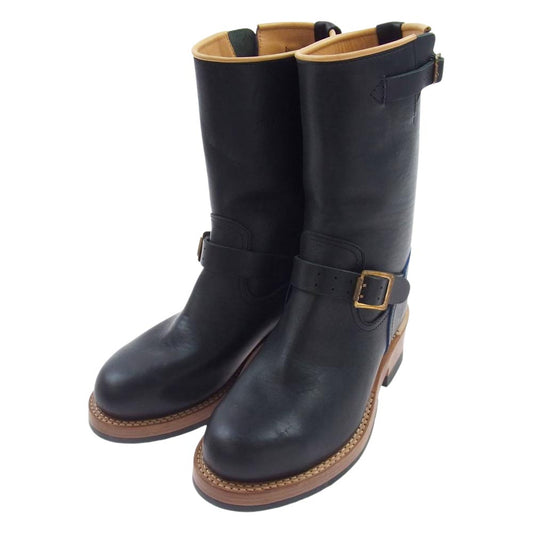 MADE IN GM JAPAN メイドインジーエムジャパン pxixb paint it black ペイント イット ブラック エンジニア ブーツ ブラック×ブルー ブラック系 8.5【中古】