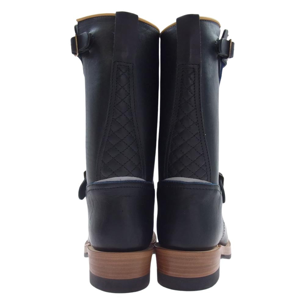 MADE IN GM JAPAN メイドインジーエムジャパン pxixb paint it black ペイント イット ブラック エンジニア ブーツ ブラック×ブルー ブラック系 8.5【中古】