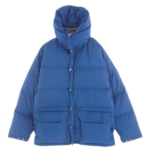 THE NORTH FACE ノースフェイス USA製 80s 茶タグ 着脱可能フード付き フーディ ダウン ジャケット ブルー系 L【中古】