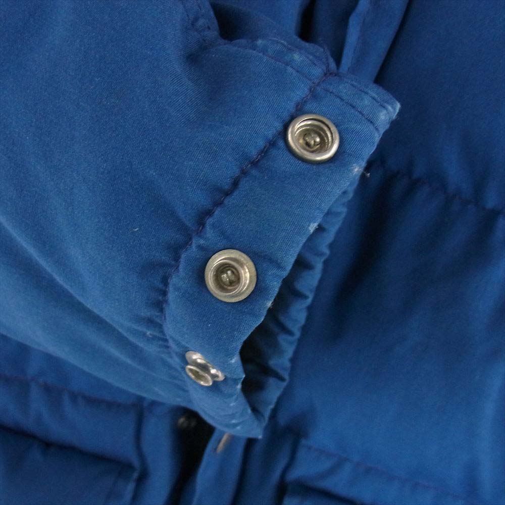 THE NORTH FACE ノースフェイス USA製 80s 茶タグ 着脱可能フード付き フーディ ダウン ジャケット ブルー系 L【中古】