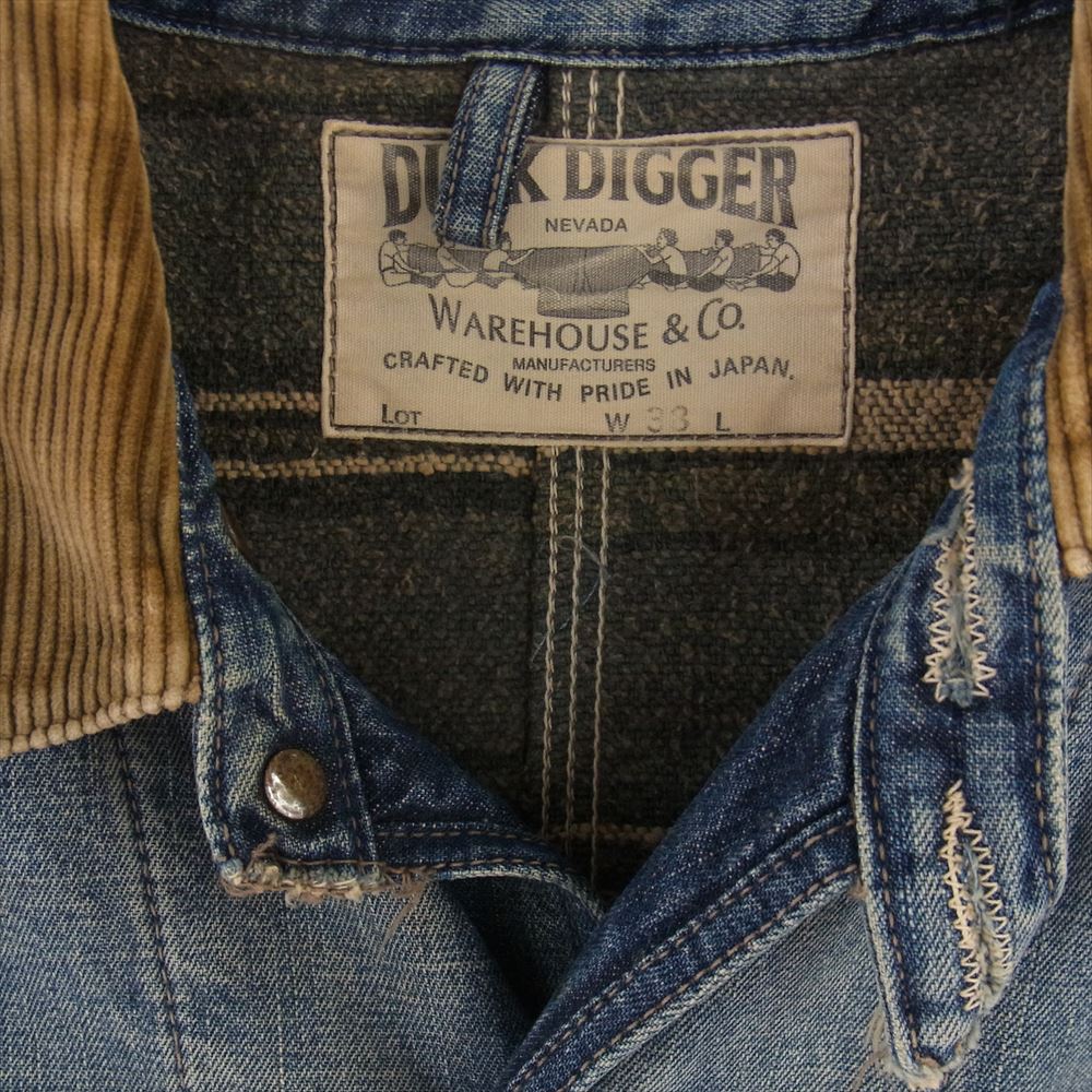 WAREHOUSE ウエアハウス DUCK DIGGER ダックディガー ブランケット付き デニム ジャケット インディゴブルー系 L【中古】