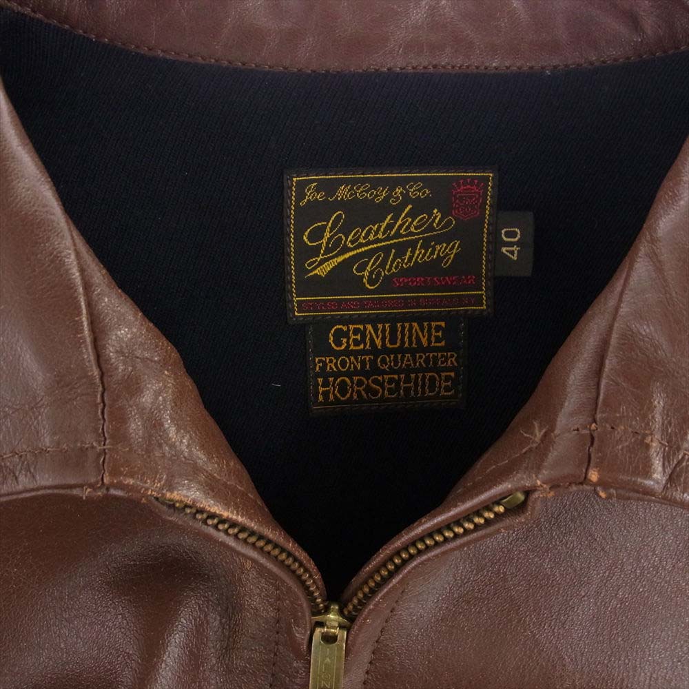 The REAL McCOY'S ザリアルマッコイズ JOE McCOY ジョーマッコイ SPORTS JACKET STEINBECK ホースハイド レザー スポーツ ジャケット ブラウン系 40【中古】
