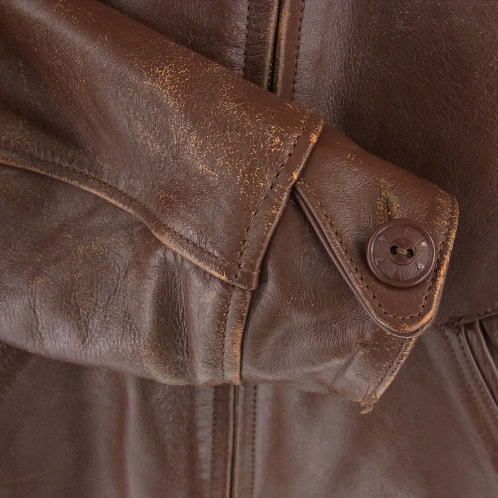 The REAL McCOY'S ザリアルマッコイズ JOE McCOY ジョーマッコイ SPORTS JACKET STEINBECK ホースハイド レザー スポーツ ジャケット ブラウン系 40【中古】