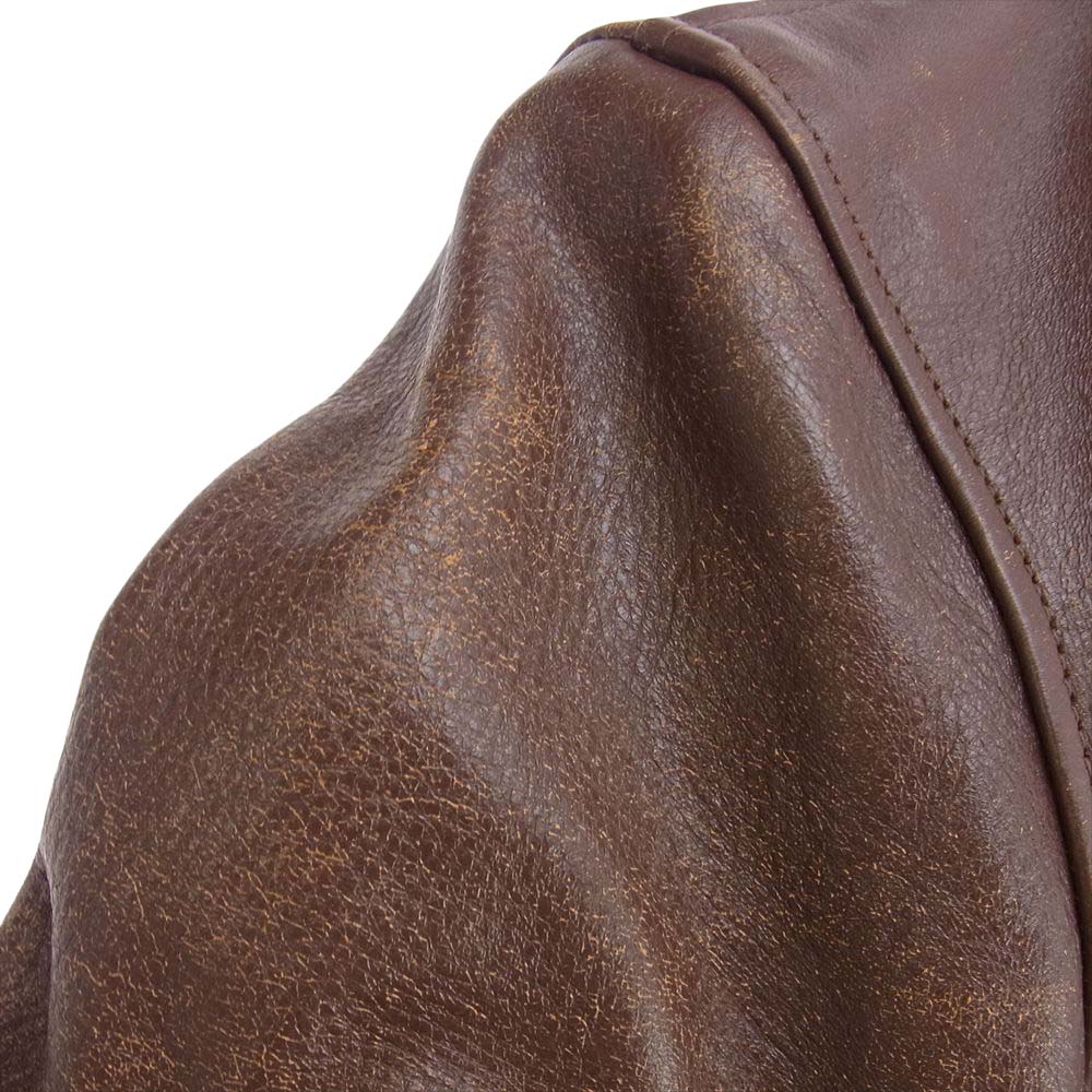 The REAL McCOY'S ザリアルマッコイズ JOE McCOY ジョーマッコイ SPORTS JACKET STEINBECK ホースハイド レザー スポーツ ジャケット ブラウン系 40【中古】