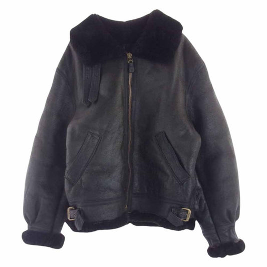 AVIREX アヴィレックス USA製 B-3 ムートン フライト ジャケット ブラック ブラック系 42【中古】