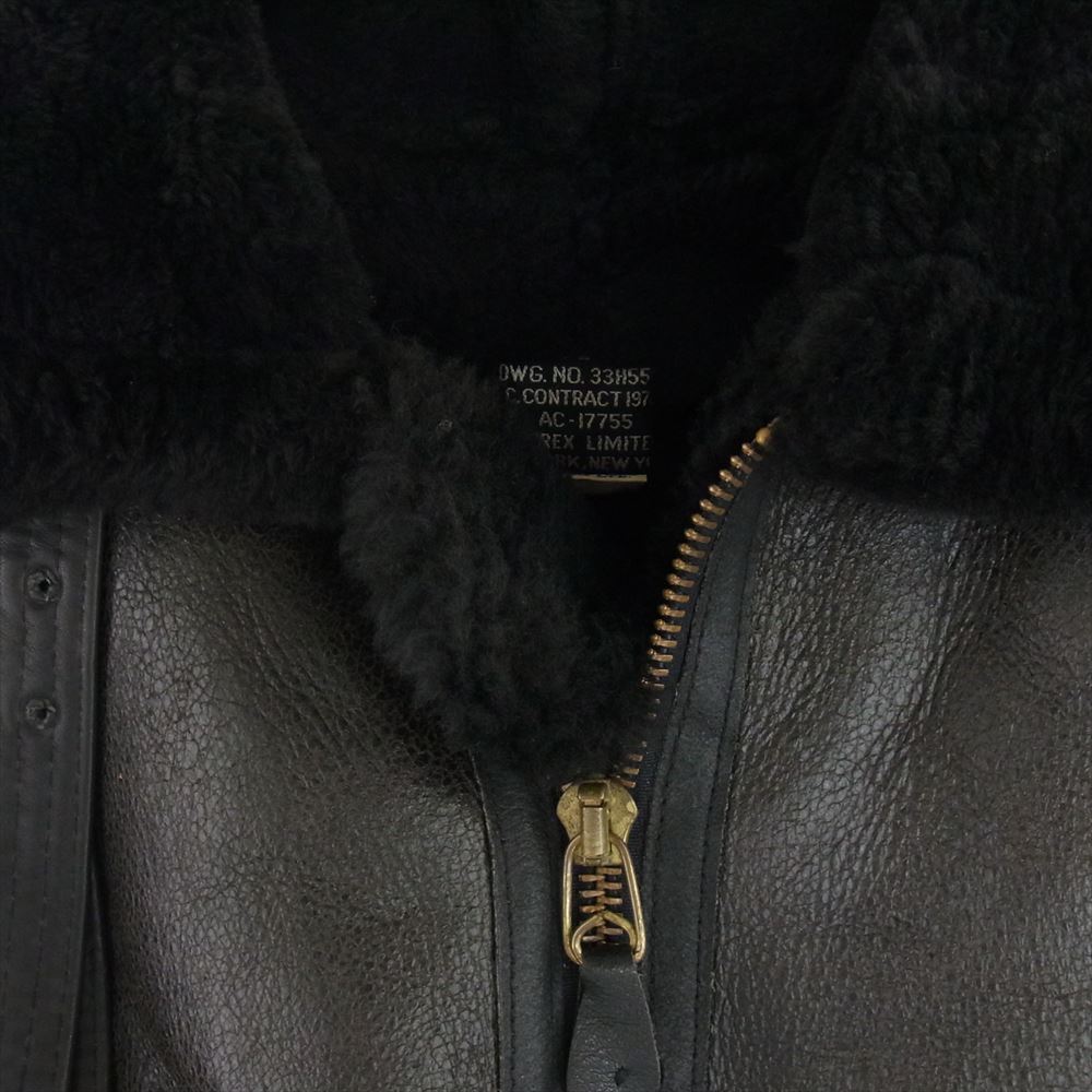 AVIREX アヴィレックス USA製 B-3 ムートン フライト ジャケット ブラック ブラック系 42【中古】