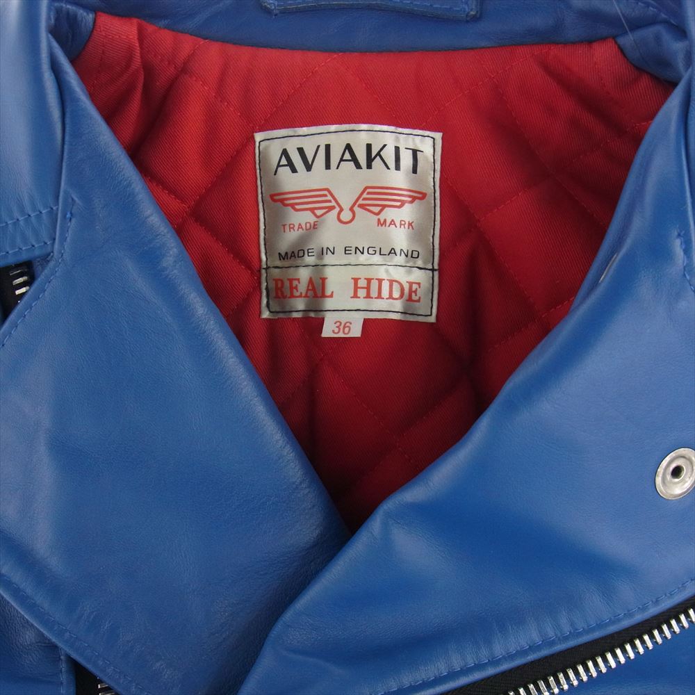 Lewis Leathers ルイスレザー LIGHTNING ライトニング ホースハイド ダブルライダース ジャケット ブルー系 36【中古】