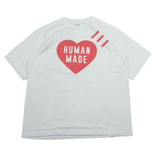 HUMAN MADE ヒューマンメイド DAILY S/S T-SHIRT デイリー ハート ロゴ 半袖 Tシャツ ホワイト系 XL【極上美品】【中古】