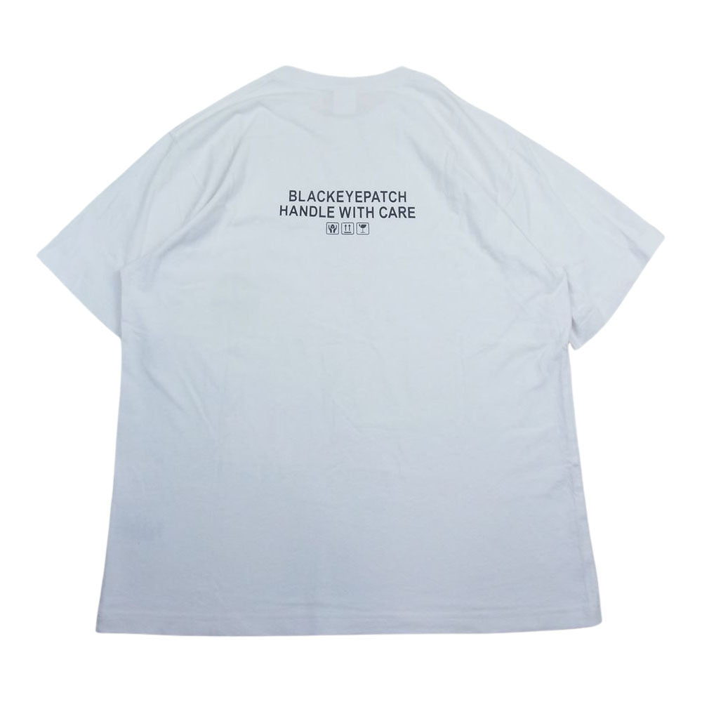 ブラックアイパッチ BEPSS23TE22 HANDLE WITH CARE TEE ハンドル ウィズ ケア 半袖 Tシャツ ホワイト系 L【中古】