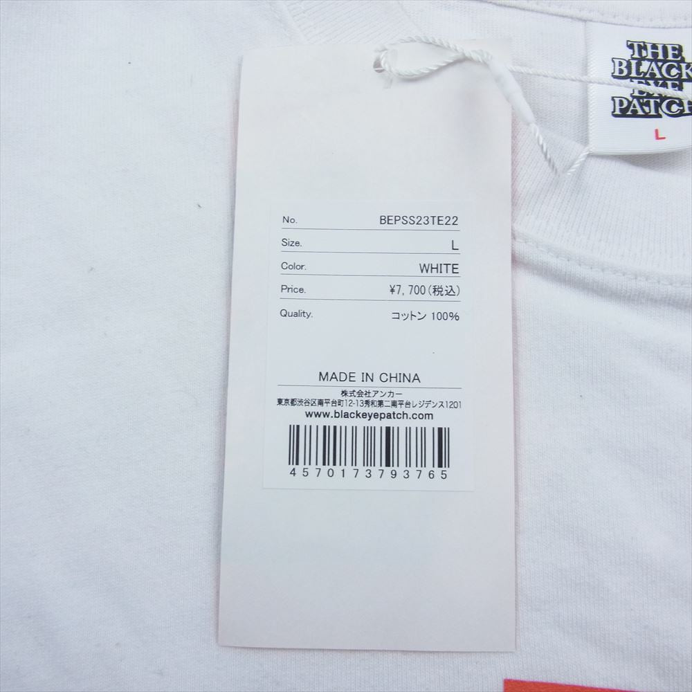 ブラックアイパッチ BEPSS23TE22 HANDLE WITH CARE TEE ハンドル ウィズ ケア 半袖 Tシャツ ホワイト系 L【中古】