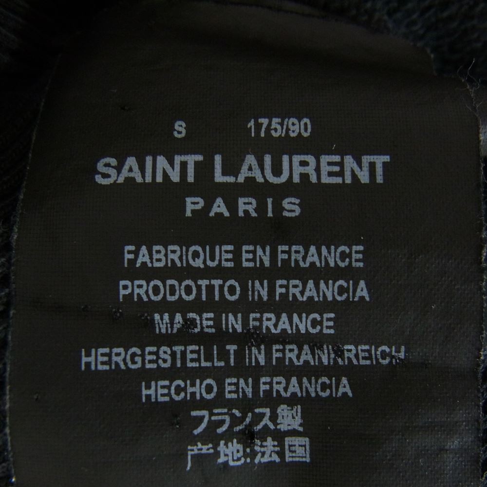 SAINT LAURENT サンローラン 464581 ロゴプリント プルオーバー スウェット フーディー パーカー ブラック系 S【中古】