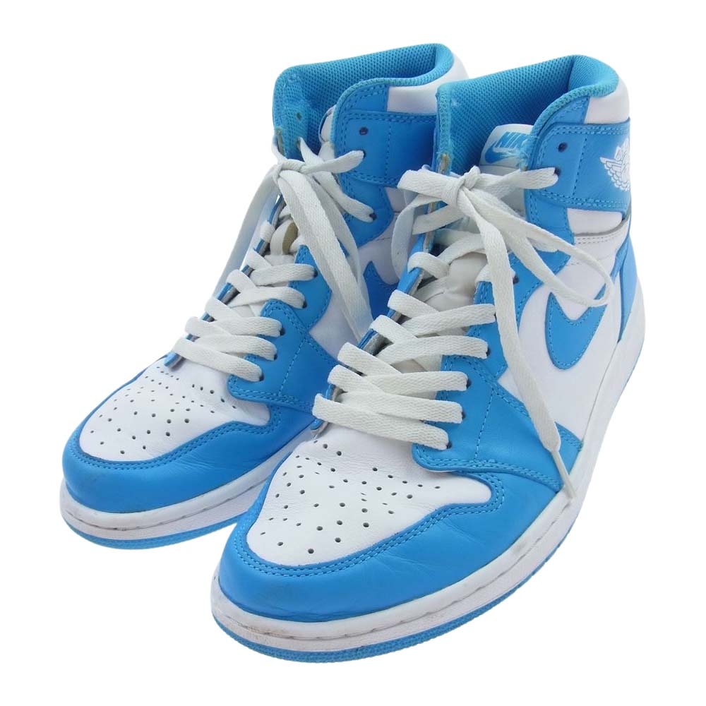 NIKE ナイキ 555088-117 Air Jordan 1 Retro High UNC AJ1 エアジョーダン レトロ ハイ スニーカー ライトブルー系 27.5cm【中古】