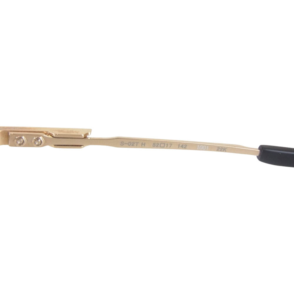 フォーナインズ S02TH col.1001 R5/3 度入り 眼鏡 メガネ フレーム 22K ブラック系 ゴールド系 52□17-142【中古】