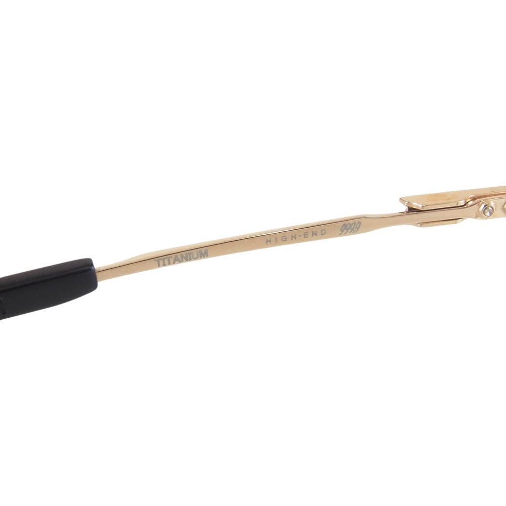 フォーナインズ S02TH col.1001 R5/3 度入り 眼鏡 メガネ フレーム 22K ブラック系 ゴールド系 52□17-142【中古】
