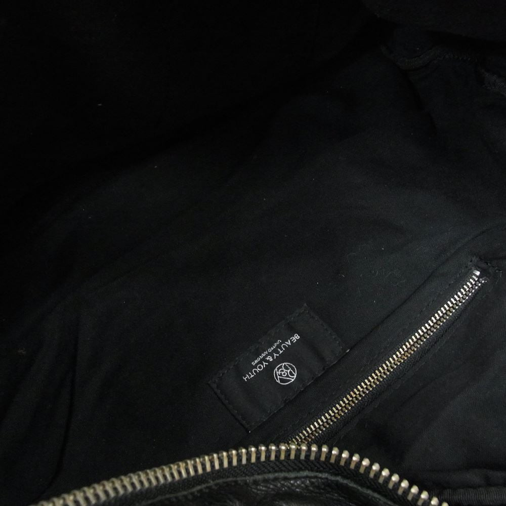UNITED ARROWS ユナイテッドアローズ BEAUTY&YOUTH ビューティアンドユース 黒タグ レザー ショルダーバッグ ブラック系【中古】