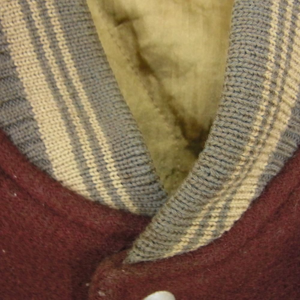 MEN'S BIGI メンズビギ JM-1A63 80s 袖切替 ウール スタジャン バーシティジャケット エンジ系 L【中古】