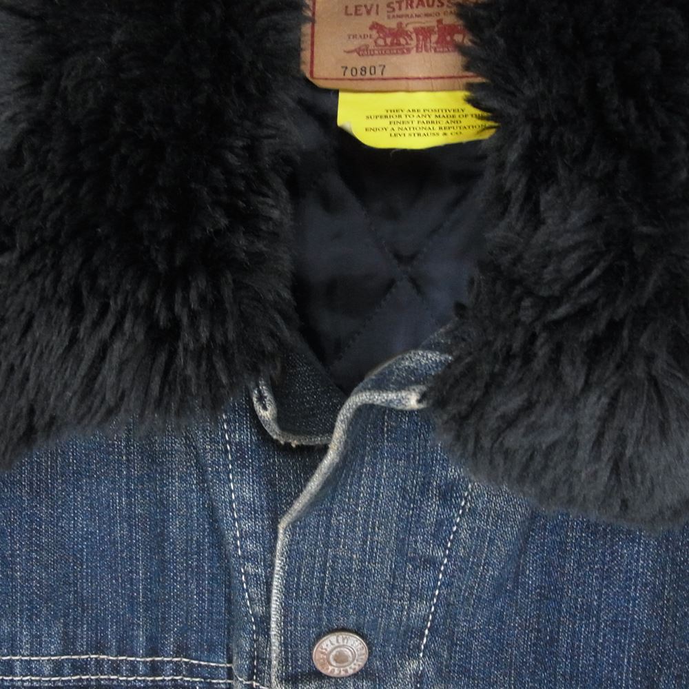 Levi's リーバイス 70807-03 襟ボア 裏地キルティング デニムジャケット インディゴブルー系 L【中古】