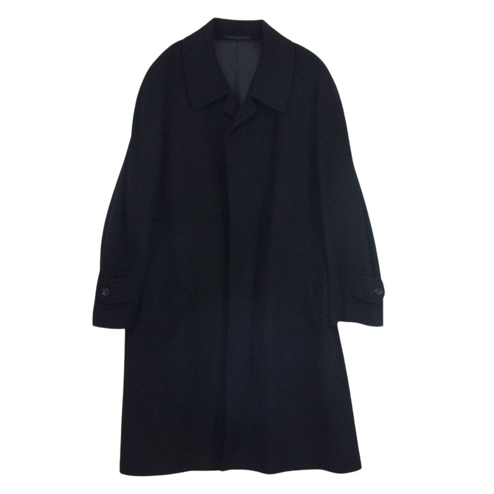 Pure Cashmere ピュアカシミヤ100% ステンカラーコート ブラック系 L【美品】【中古】