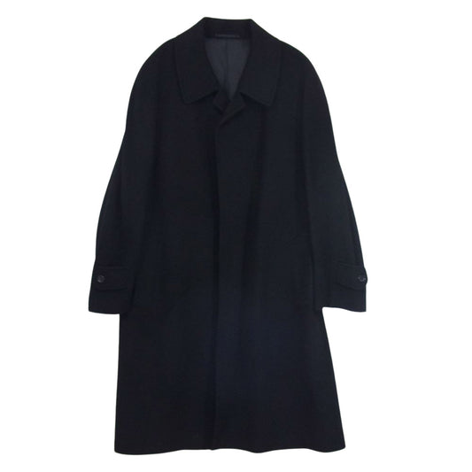 Pure Cashmere ピュアカシミヤ100% ステンカラーコート ブラック系 L【美品】【中古】