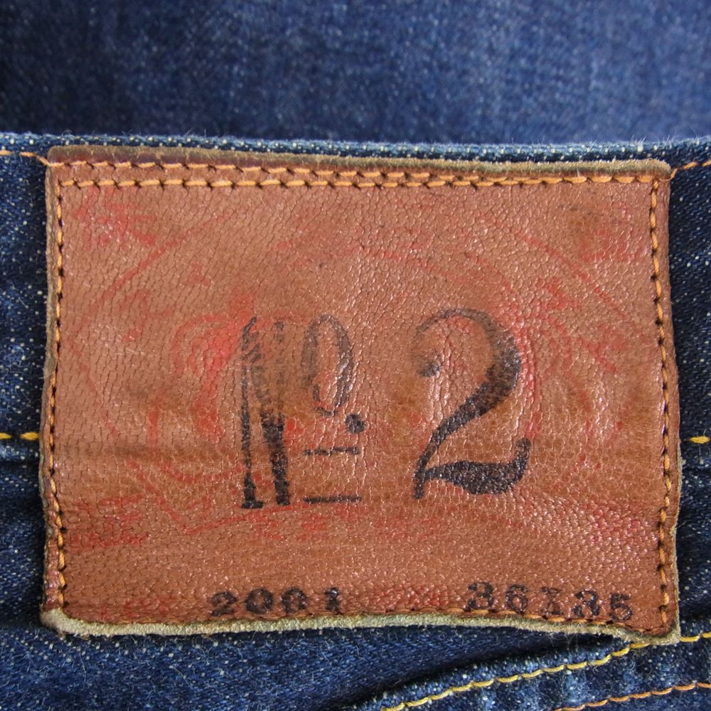 EVISU エヴィス Lot2001 No2 大黒 カモメペイント デニムパンツ ジーンズ インディゴブルー系 36【中古】