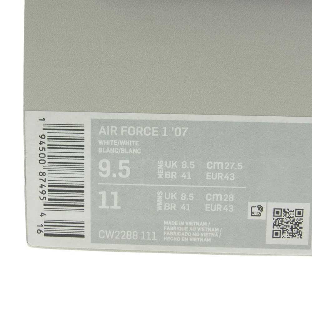 NIKE ナイキ CW2288 111 IR FORCE 1 07 エア フォース 1 07 オールホワイト スニーカー ホワイト系 27.5cm【中古】