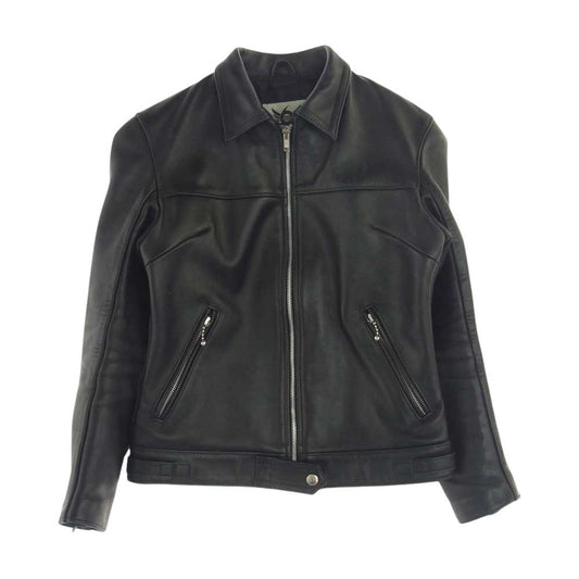 トリプルシックス センタージップ シングル ライダース ジャケット ブラック系 34【中古】