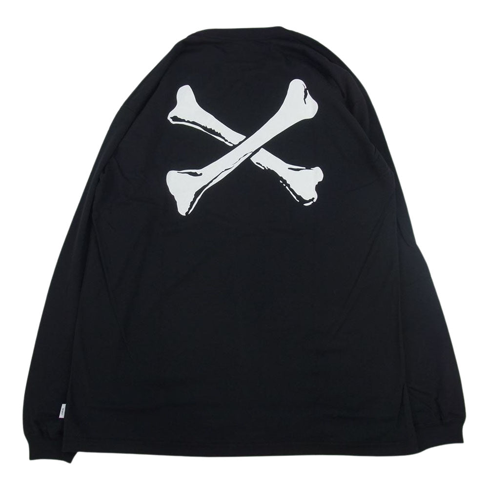 WTAPS ダブルタップス 21AW 212PCDT-LT02S CROSSBONES / SCREEN LS TEE クロスボーン カットソー ブラック系 04【美品】【中古】