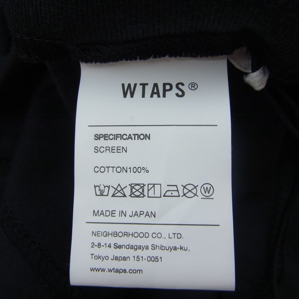 WTAPS ダブルタップス 21AW 212PCDT-LT02S CROSSBONES / SCREEN LS TEE クロスボーン カットソー ブラック系 04【美品】【中古】