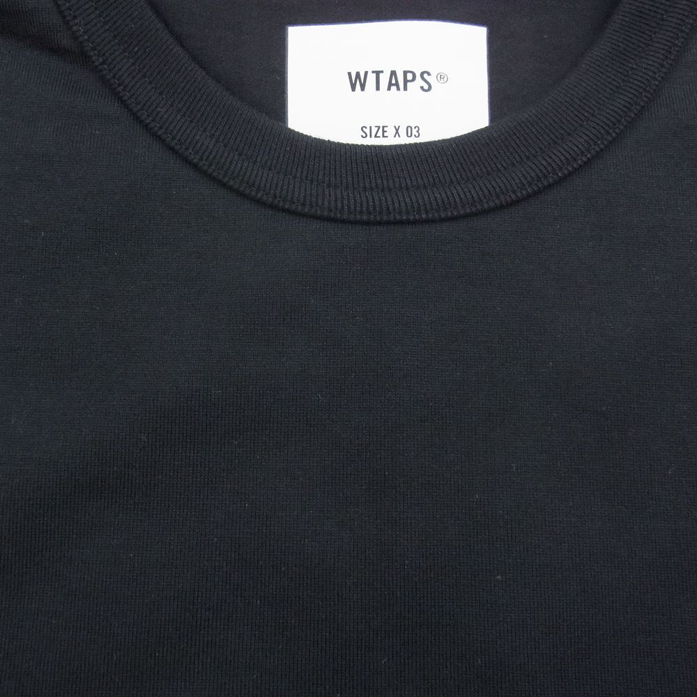 WTAPS ダブルタップス 21AW 212ATDT-CSM11 STENCIL LS COPO ステンシル ロゴ 長袖 Tシャツ カットソー ブラック系 03【極上美品】【中古】