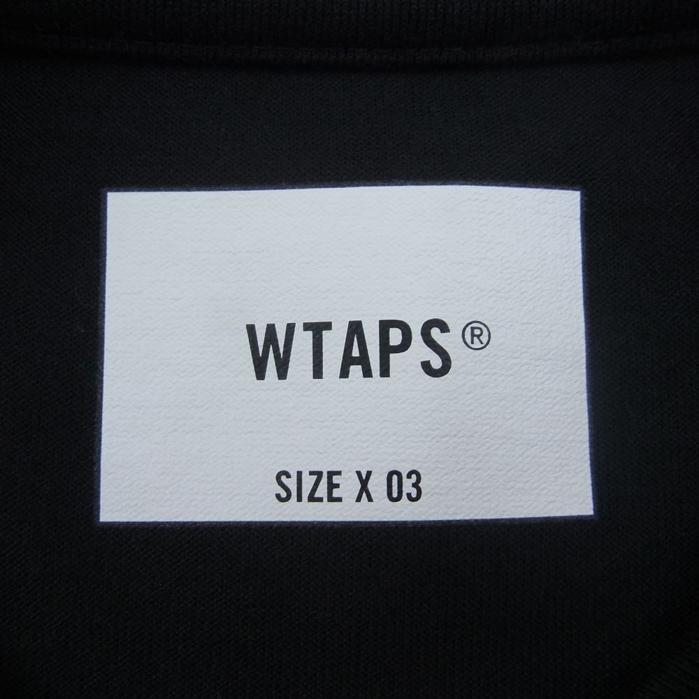 WTAPS ダブルタップス 21AW 212ATDT-CSM11 STENCIL LS COPO ステンシル ロゴ 長袖 Tシャツ カットソー ブラック系 03【極上美品】【中古】