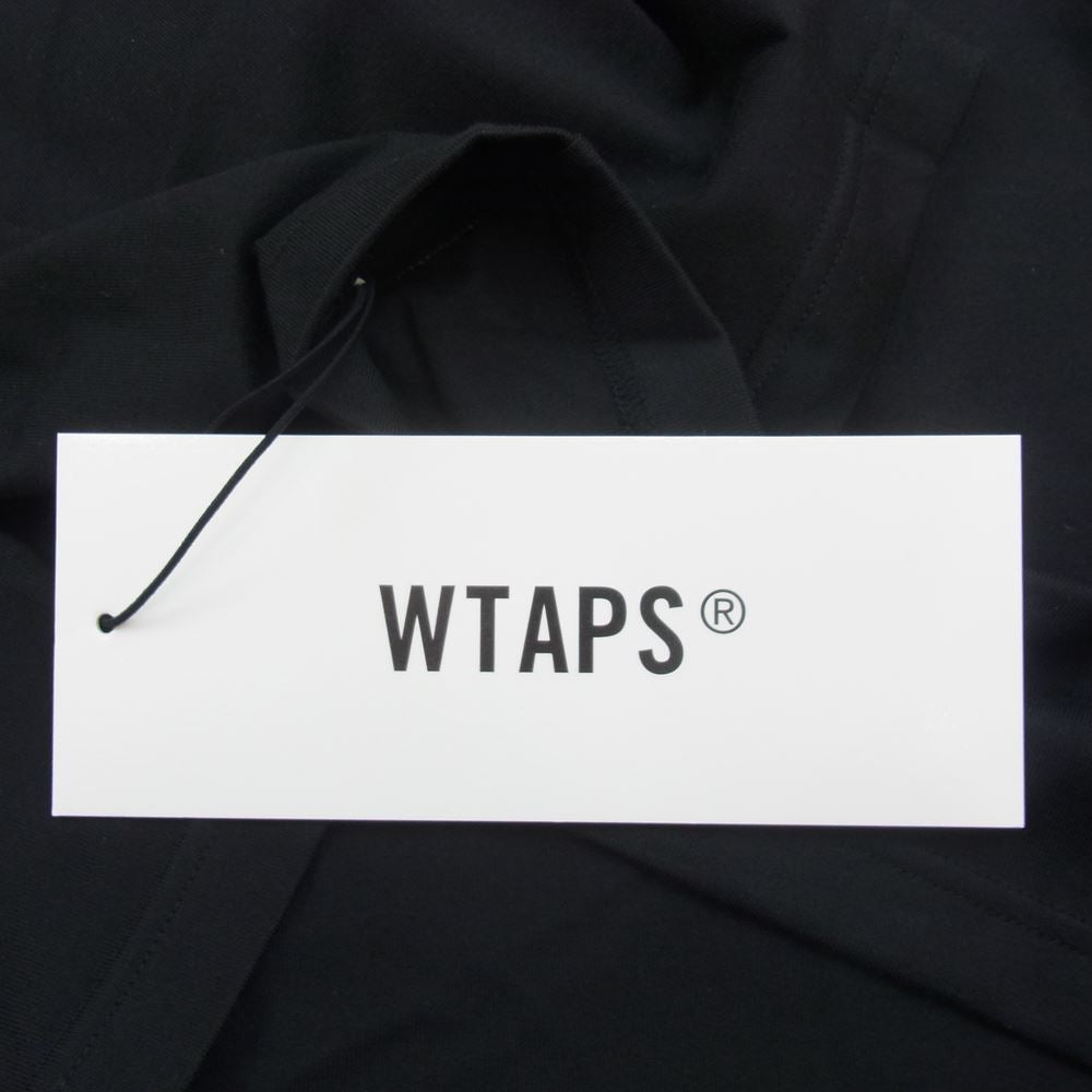 WTAPS ダブルタップス 21AW 212ATDT-CSM11 STENCIL LS COPO ステンシル ロゴ 長袖 Tシャツ カットソー ブラック系 03【極上美品】【中古】