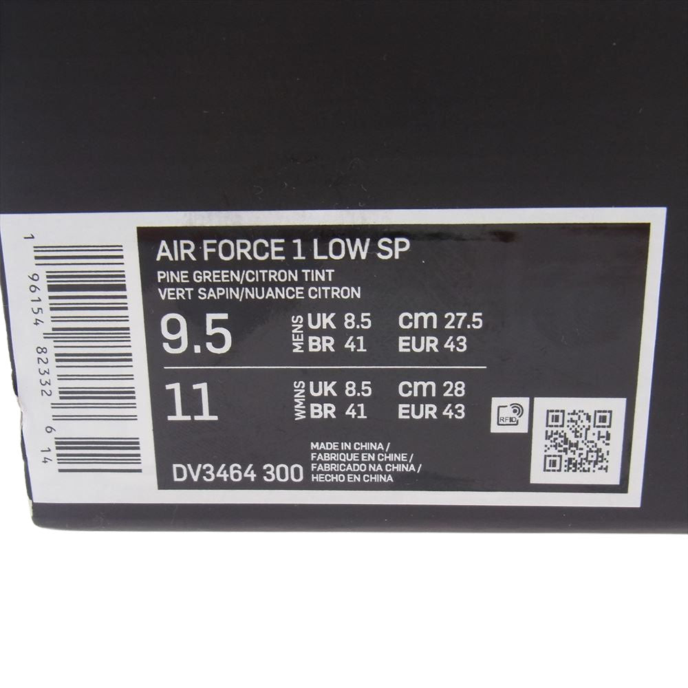NIKE ナイキ DV3464-300 × AMBUSH アンブッシュ Air Force 1 Low "Pine Green and Citron エアフォース1 ロー パイングリーン アンド シトロン スニーカー グリーン系 27.5cm【美品】【中古】