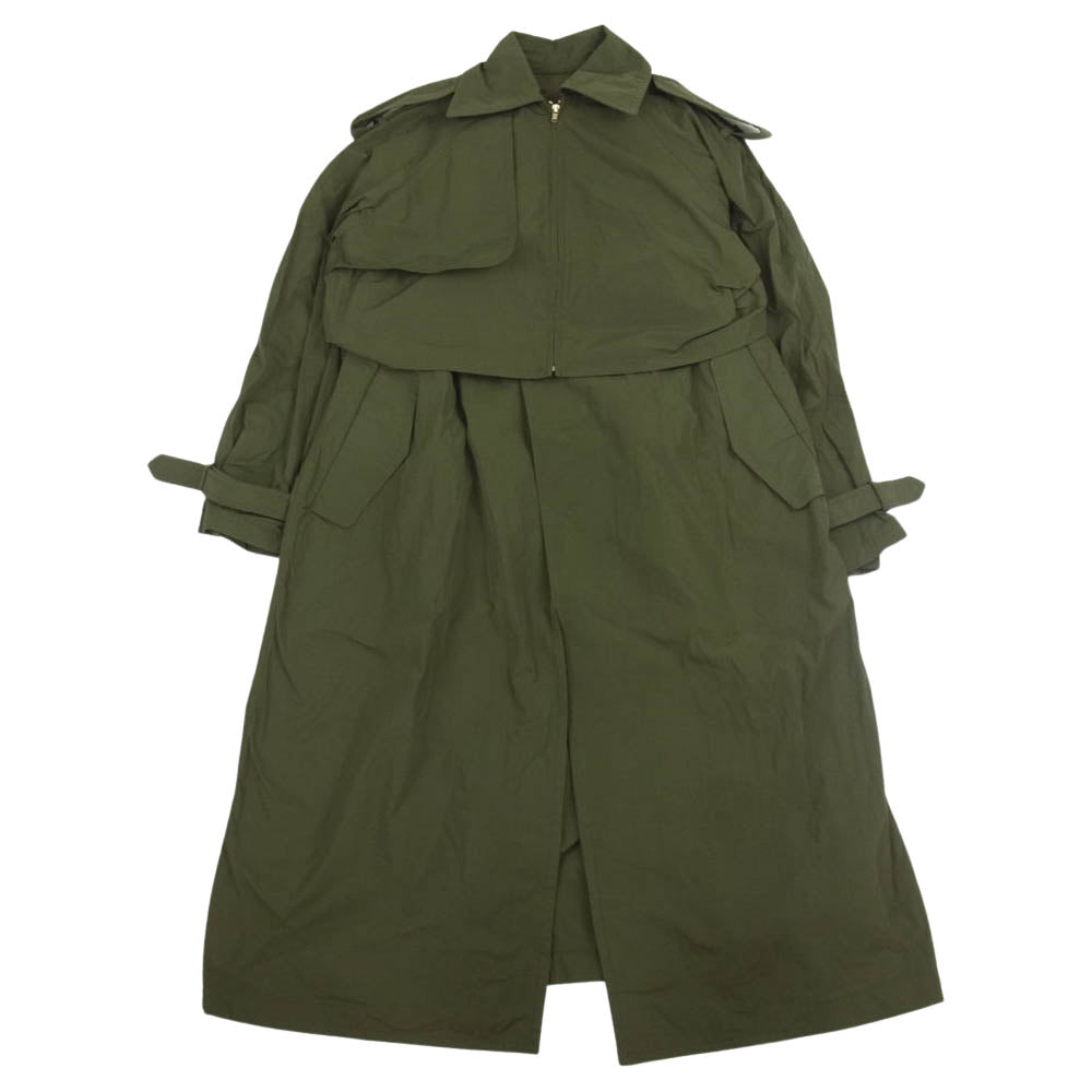 トーガプルラ TP92-FA233 Shape memory polyester coat メモリー ポリエステル トレンチ コート カーキ系 36【中古】