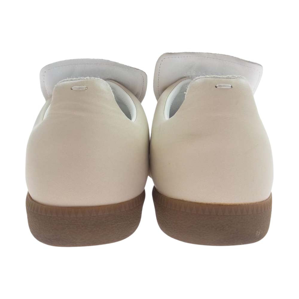 MAISON MARGIELA メゾンマルジェラ 18AW S57WS0225 レザー切替 ジャーマントレーナー スリッポン シューズ スニーカー ホワイト系 ベージュ系 42【中古】