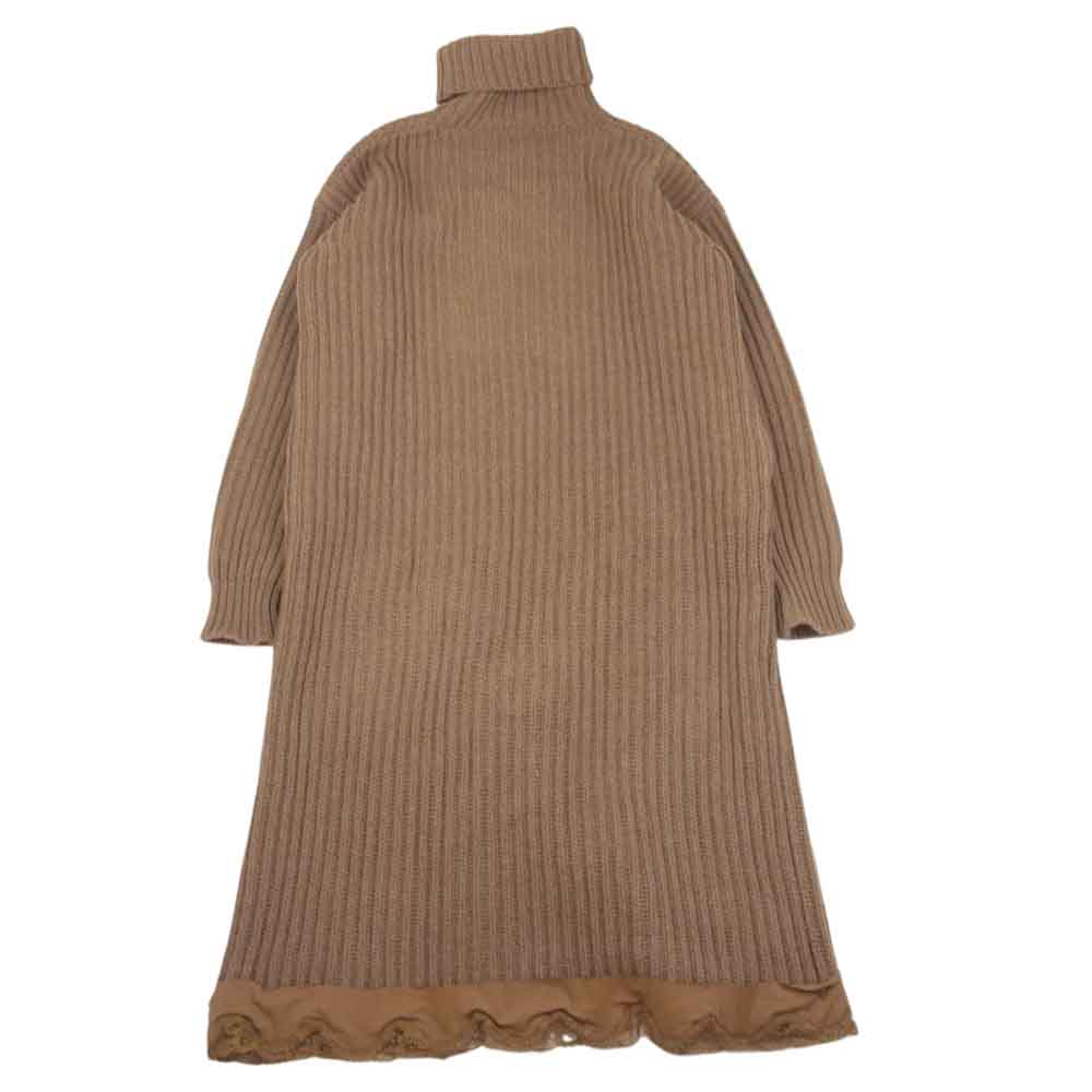BALENCIAGA バレンシアガ 529227 18Pre-Fall タートルネック ロングニット ワンピース ベージュ系 34【中古】