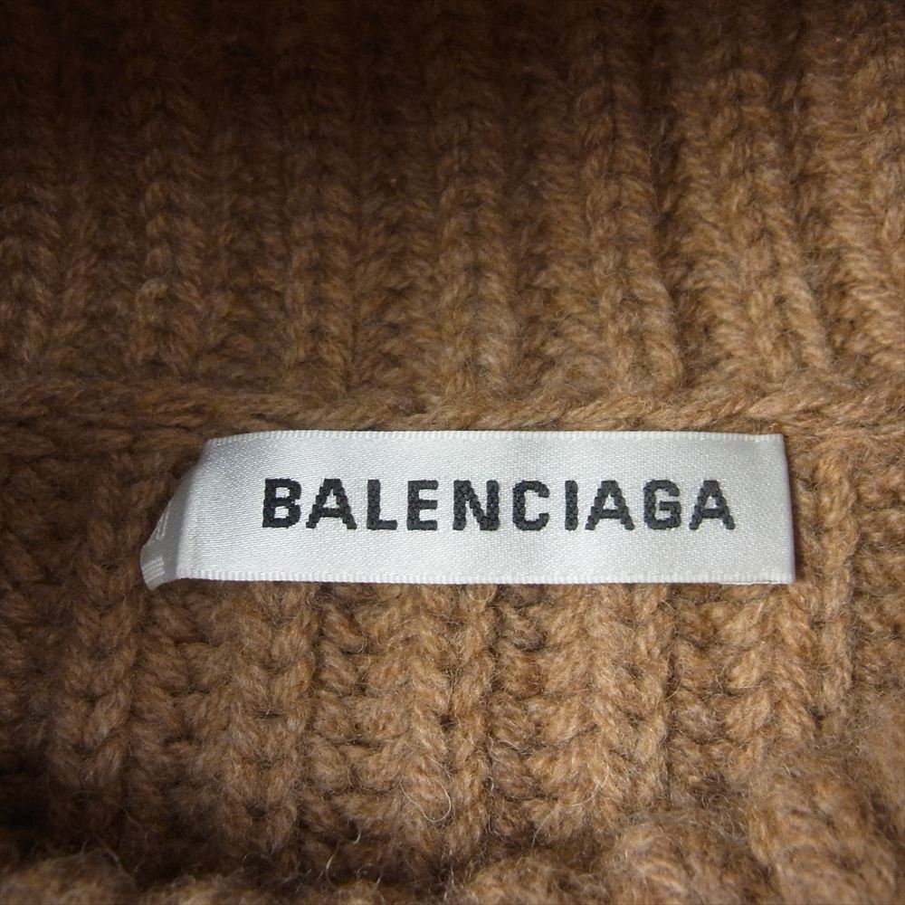 BALENCIAGA バレンシアガ 529227 18Pre-Fall タートルネック ロングニット ワンピース ベージュ系 34【中古】