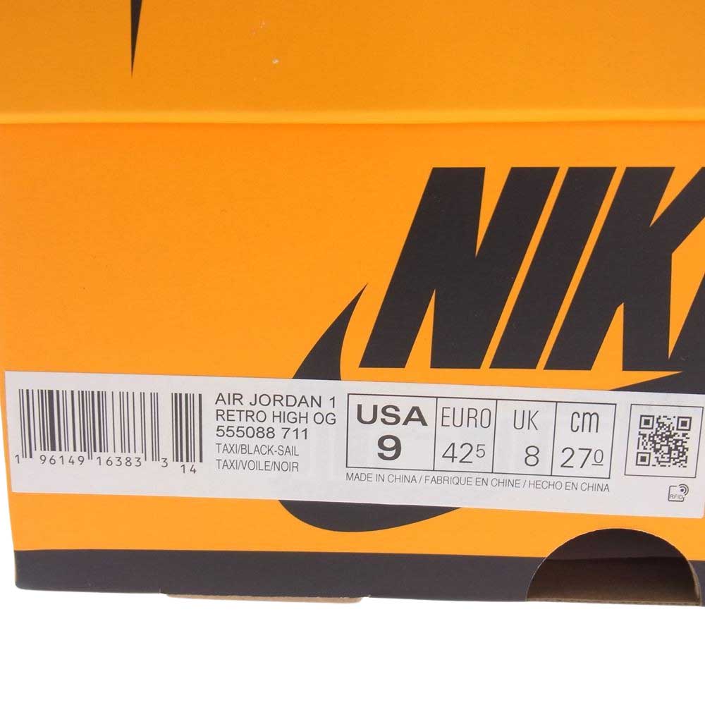 NIKE ナイキ 555088-711 AIR JORDAN 1 AJ1 RETRO HIGH OG Taxi エアジョーダン レトロ ハイカット スニーカー タクシー マルチカラー系 27cm【新古品】【未使用】【中古】