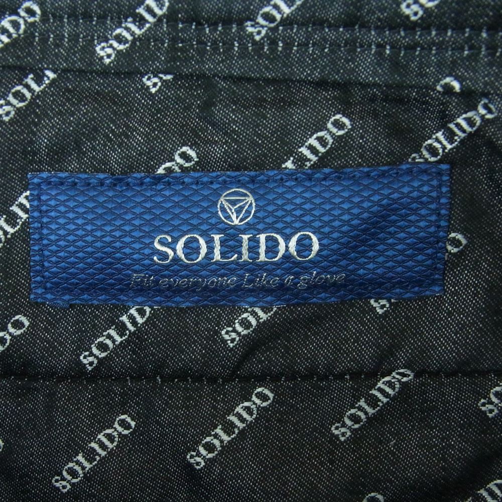 ソリード ストレッチ ポリエステル コットン スラックス パンツ 日本製 グレー系 01【中古】