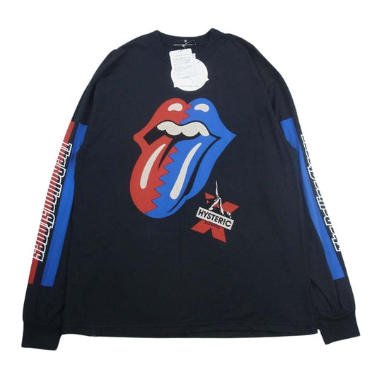 HYSTERIC GLAMOUR ヒステリックグラマー 21AW 06213CL03 THE ROLLING STONES STEEL WHEELS 1989 トリプルエックス ローリング ストーンズ Tシャツ ブラック系 L【美品】【中古】